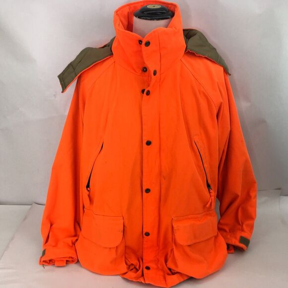 Vtg Mount'n Prairie Mens‎ Medium Hunting Jacket Insulated w Hood Orange Mountain - Picture 1 of 8